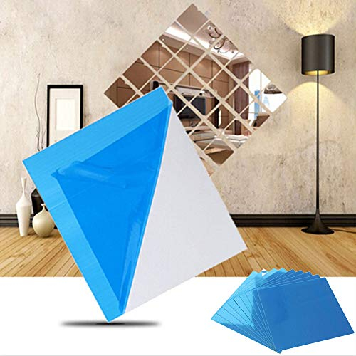 URCheers Spiegelkachel Fliesenspiegel, 15x15cm Spiegelfliesen selbstklebend, Spiegel Wanddekoration Wandspiegel Klebespiegel Für Oberflächen Deko, Deko Spiegel Küche Bad (9 Stück)