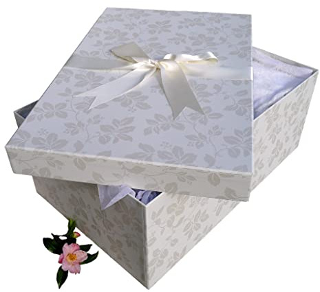 Conservazione Scatola abiti da sposa, con CLAREMONT IVORY. (XL EXTRA GRANDE SIZE 75 x 50 x 30 cm) Protegge, previene l'ingiallimento, senza acidi, fatto a mano nel UK. CLAREMONT IVORY