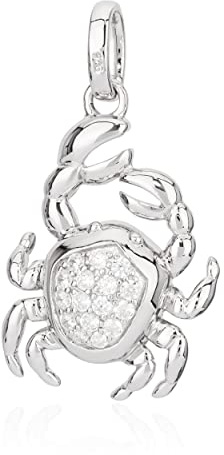 NKlaus Kettenanhänger Sternzeichen Krebs 925 Silber Zirkonia Weiß Horoskop Zodiak 11280