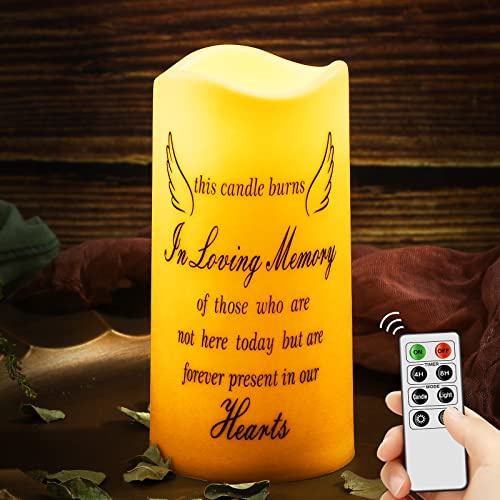 Pangda Flameless Memorial Candle with Remote Real Wax LED 3x6 in, in Heart