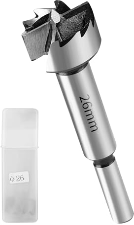 NETONDA Broca Forstner de 25 mm para madera, diámetro de 25 mm, broca perforadora para madera Forstner Bit con eje redondo, para taladrar agujeros ciegos, multifilo
