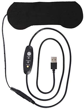 Parche Térmico USB para Ojos Alivio Dolor, 2 Paquete | Terapia De Calor Con Carga Usb, Tela Lavable Suave, Parche De Calor Para Viajes Oficina Descanso, Gris