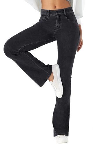 LaiEr Women's High Stretch Yoga Jeans,Skinny and Hip Lifting Zipper Pocket Fitness,Soft and Comfortable Micro Bootcut Pants Suitable for Sports and Fitness Yoga Exercise.Fashion and Casual Match.