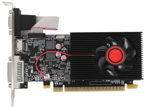 Annadue Scheda Grafica GT 610 1 GB DDR3, Scheda Video da Gioco PCI Express 2.0 X16, 64 Bit 500MHz 600MHz, GPU di Livello Entry per PC con W 7 8 10 11 per Linux