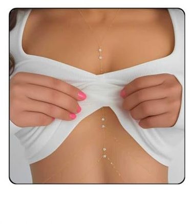 Gold Belly Chain With Elegant Design, Body Chain Featuring Rhinestones And Stars, Waist Chain For Women, Perfect For Casual And Festive Occasions, Stylish Fashion Accessory To Enhance Your Look.
