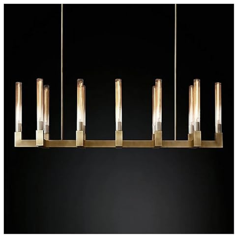 Genérico Lámpara de araña LED retro, iluminación lustre for sala estar, lámparas colgantes, luminaria suspensión,Lámparas de araña(Changeable,L140CM)
