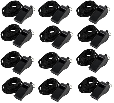 Silbato 12pcs Silbatos Deportivos Con Cuerda Silbatos Deportivos Silbatos De Sonido Fuerte Y Nítido Para Entrenadores, Árbitros, Maestros Y Uso en Emergencias, Supervivencia Y Actividades Escolares