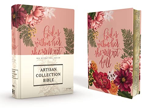 NIV, Artisan Collection Bible, Women’s Bible with Journaling Space, Cloth over Board, Pink Floral, Designed Edges under Gilding, Red Letter, Comfort Print