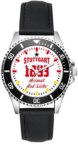 KIESENBERG Stuttgart Fußball Fan Uhr – Sportliche Armbanduhr im Fan-Design Stilvolle Herren- & Damen-Uhr mit Fußball-Motiv Geschenk für echte Fans aus Stuttgart – L-6045