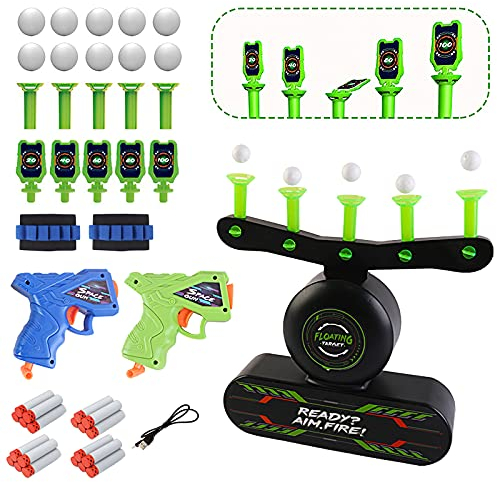 deAO Hover Spielzeug Pistole, 2 in 1 Spielzeug Schaumstoff Blaster Spiel Sets mit 2 Pistole Spielzeug, 20 Weiche Schaumstoffdarts, 15 Zielscheibe, Geschenke für Kinder ab 3 4 5 6 7 8 9 +Jahre Junge