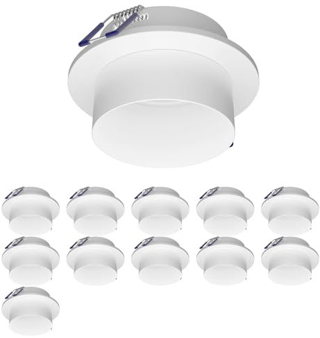 ledscom.de 12 cadres d'encastrement au plafond KRON, rond, blanc mat