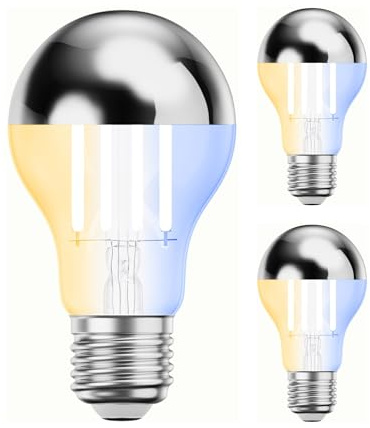ledscom.de 3 st E27 LED-lampa, A60, varmvit - kallvit (2700-7000 K), 4,8 W, 486lm, Smart Home, WLAN, Alexa, huvudspegel (silver)