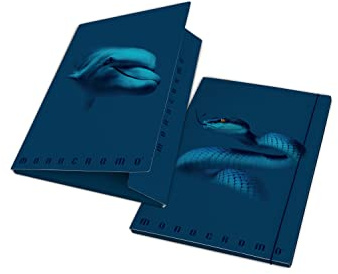 Dossier 3 rabats dos 1,2 ; monochrome bleu, lot de 6 pièces