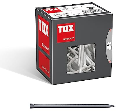 TOX Clavos de alambre 3,1x70 mm con cabeza de recalcado para fijaciones casi invisibles en madera, uso universal en interiores y exteriores, acero brillante, 400 g en cartón, 063100209