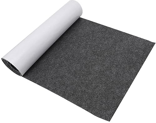 Gohytal Feltro Adesivo, Grigio Scuro, 40cm x 220cm 1mm, Rotolo Di Tessuto In Feltro Autoadesivo, Materiale Di Imbottitura, Tessuto Di Rivestimento Per Interni Per Artigianato, Auto, Fai Da Te