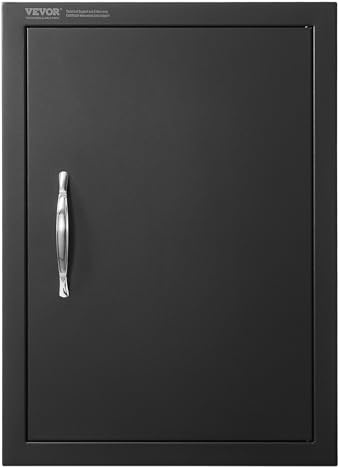 VEVOR BBQ Access Door, 16x22 Inch, Black, Outdoor Kitchen Door