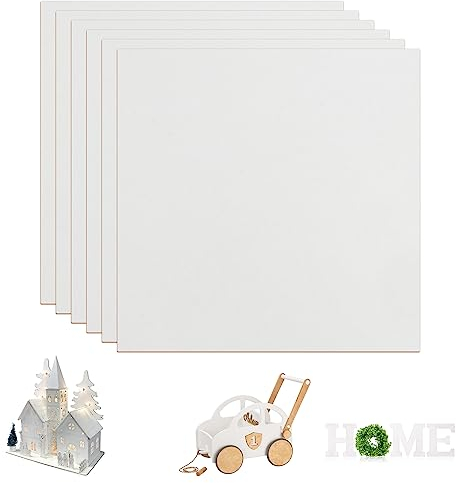 SculpfunDIY 6 hojas blancas de MDF, 30 cm x 30 cm, madera sin procesar, tablero de fibra de densidad media de 3 mm, para grabado láser y corte CNC