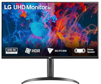 LG 32UR550K Monitor 32 Ultra HD 4K, 3840x2160, HDR 10, DCI-P3 90%, Speaker Stereo 10W, 60Hz, 4ms, HDMI 2.0, DisplayPort, Uscita Cuffie, Stand Pivot, Nero