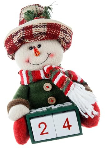 Figurine Père Noël bonhomme de neige en peluche faite à la main Calendrier de l'Avent Décoration de table de Noël Décoration pour la maison et le bureau