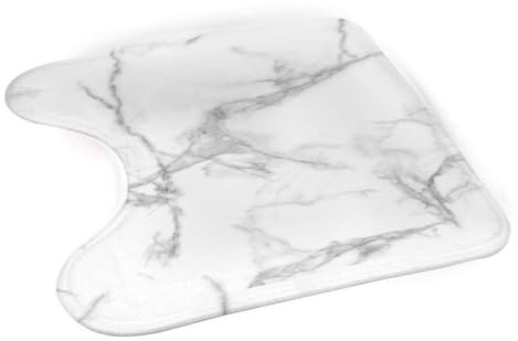 Tapis Contour WC Effet Marbre 45x45cm Blanc
