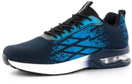 Hitmars Zapatillas Running Hombre Zapatillas Deportivas Ligeras, Transpirables y Cómodas, Calzado para Correr,Amortiguación, Caminar, Fitness, Gimnasio Azul 42