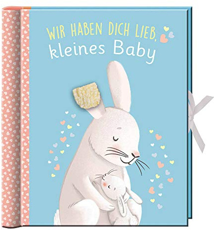 Babyalbum - Wir haben dich lieb, kleines Baby: Erinnerungsalbum, Baby-Album für Junge oder Mädchen, mit vielen Einstecktaschen und Extras