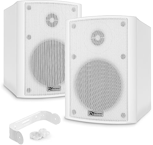 Power Dynamics BC40V Lautsprecher Set 100 Watt, 100 Volt, 8 Ohm Innen- und Außenlautsprecher, Lautsprecher Boxen IP56, 2 Wege Speaker, In- Outdoor Speaker, Installationslautsprecher Weiß