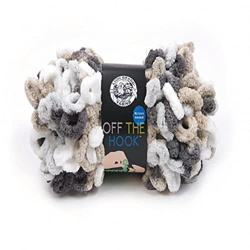 Lion Brand Yarn Company 516-209 Off The Hook Garn, Snowy Cosmo, One Skein