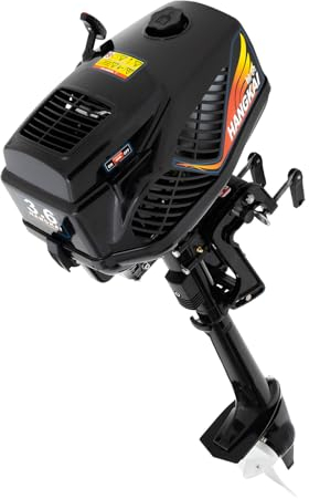 Wangkangyi Aussenborder Benzinmotor 3.6 PS 2 Takt 55cc | Leistungsstarker 2-Takt Außenborder Bootsmotor | Benzin-Bootsmotor Außenborder Außenbordmotor Schlauchboote Fischerboote Bootsmotor Angeln