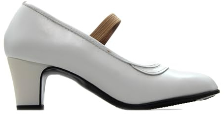 Malaca - Zapato Profesional de Baile, Fabricado en Piel, Cierre de Goma elástica, tacón y Suela con Clavos, para: Niña