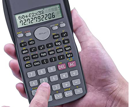 LEDLUX AB069502, calculadora científica, tamaño 158X84X16mm, para Estudiantes de ingeniería, Escuela y Negocios
