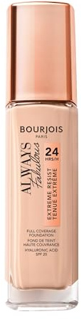 Bourjois Always Fabulous Fondotinta Coprente Liquido a Lunga Durata con SPF 20, 105 Natural Ivory, 30 ml