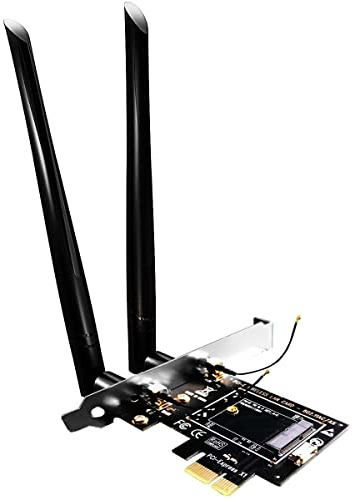 GLOTRENDS WA01 M.2 E Key a PCIe X1 WiFi Adaptador Bluetooth para M.2 WiFi 4/5/6/6e/7/Coral Módulo TPU, con 6-dBi SMA Antena Kits