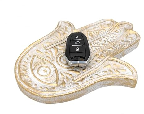 KCASA Bandeja vaciabolsillos de Madera Hamsa Mano Fatima - Mano Fatima