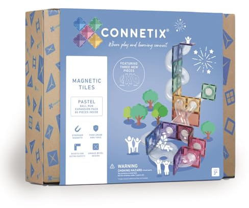 CONNETIX Magnetische Fliesen Pastell Ball Run Packen, 80 Stück