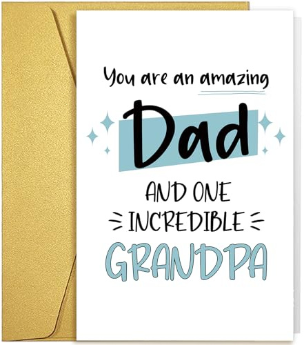 Qiliji Father's Day Card for Grandpa, Happy Father's Day Card from Kid, Grandpa Birthday Card, You Are An Amazing Dad And One Incredible Grandpa
