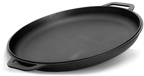 4BIG.fun Poêle à frire en fonte avec couvercle universel Ø 40 cm - Pour induction - Pour barbecue à gaz, four, foyer et tous types de plaques de cuisson