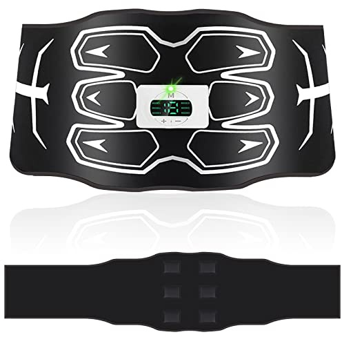 WaJiu ABS Trainer Muscle Stimulator,Washable EMS Muscle Stimulator, Non-Replacing Skin-Friendly Silicone Pad, 6 Mode 15 Intensity Level, Stomach Toning Belt for Men&Women.