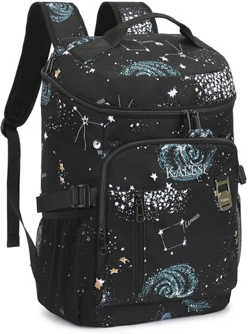 Kalesi Cooler Backpack 36 Cans Lightweight Insulated Backpack Cooler Leak-Proof Travel Camping Lunch Backpack Outdoor Cutlery Backpack for Men and Women (B-Starry Sky)