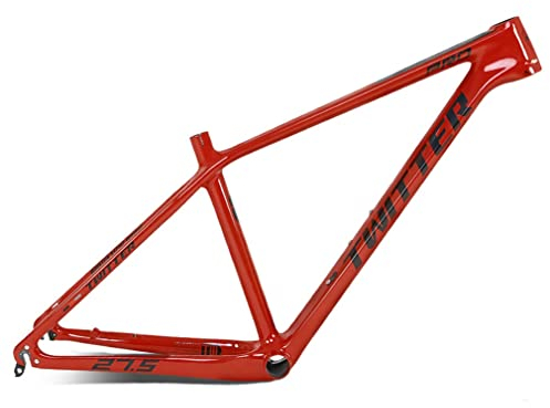 27.5er 29er MTB-Rahmen 15''/17''/19'' Hardtail Mountainbike-Rahmen XC/AM Carbon Starrer Rahmen Scheibenbremse QR 135mm Interne Verlegung (Color : Red, Size : 29 * 15'')