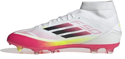Adidas Mixte F50 League Football Boots FG/MG, FTWR White/Core Black/Solar Yellow, 43 1/3 EU