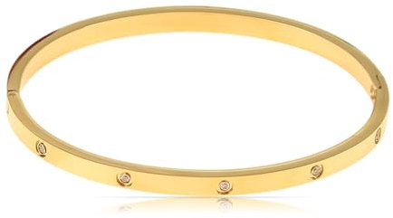 Made by Nami Edelstahl Armreif Gold Schmuck Damen Mit Edelsteinen Geschenke für Frauen (Edelsteine)