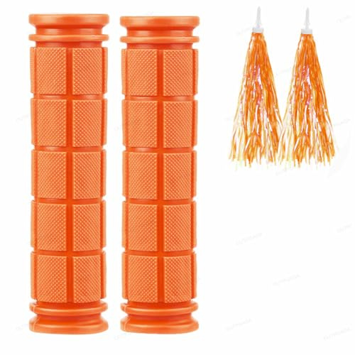 Bike Handle Grips with Tassel Streamers, Kids Non-Slip-Rubber Bicycle Handlebar for Girls Boys, Suitable for BMX MTB Bicycle Mountain Bike Scooter Folding Bike