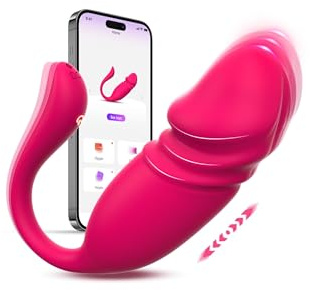 Vibrator Adult Sex Toys App Control G Spot Vibrators, Long Distance Egg Vibrator for Women, Rechargeable Wearable 9 Vibrations Modes Thrusting Dildo for Female and Couples Clitoral
