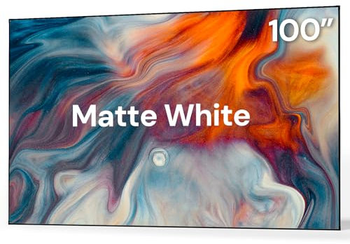 Valerion 100-inch Fixed Frame Projector Screen, 1.3dB Gain, 80% Picture Quality Enhancement, 4K/8K Ultra HD, 3D Compatible, Works with Long Throw, Short Throw & Ultra Short Throw Projectors