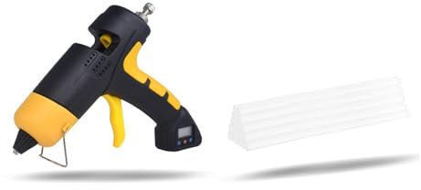 Pistola Silicona Caliente, Pistola de pegamento de fusión en caliente, batería de litio inalámbrica de 60w, pantalla Digital, temperatura ajustable, uso, barra de pegamento de 7mm, herramienta de repa
