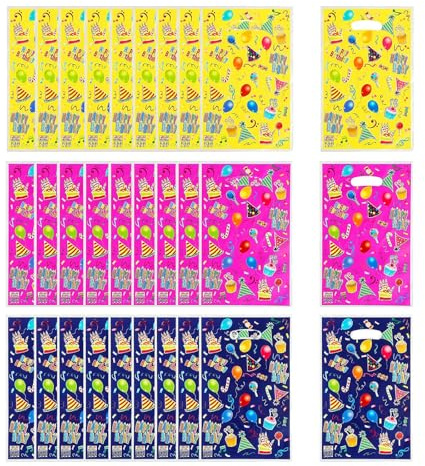 30 PCS Birthday Party Bags for Kids, Birthday Party Bags, Girls Boys Children's Birthday Colorful Gift Bag, for Wedding, Christmas