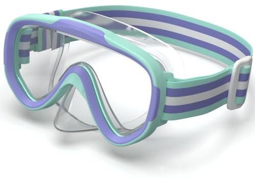 ACURE Kids Swim Goggles for Boys Girls Ages 3-14, Anti-Fog Snorkel Mask Set with Nose Cover and Fabric Strap Children Diving Mask in Swimming Pool for Youth