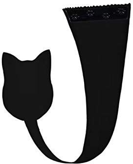 Womens C-String Invisible Panty Cat Shaped Self Adhesive Strapless Elegant Thong Underwear (Black)