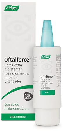 A.Vogel Oftalforce | Ácido hialurónico y Eufrasia | Gotas Extra Hidratantes para Ojos Secos, Irritados y Cansados | Alivio Rápido y Duradero | Apto para Lentes de Contacto | Lubricación Ocular | 10 ml